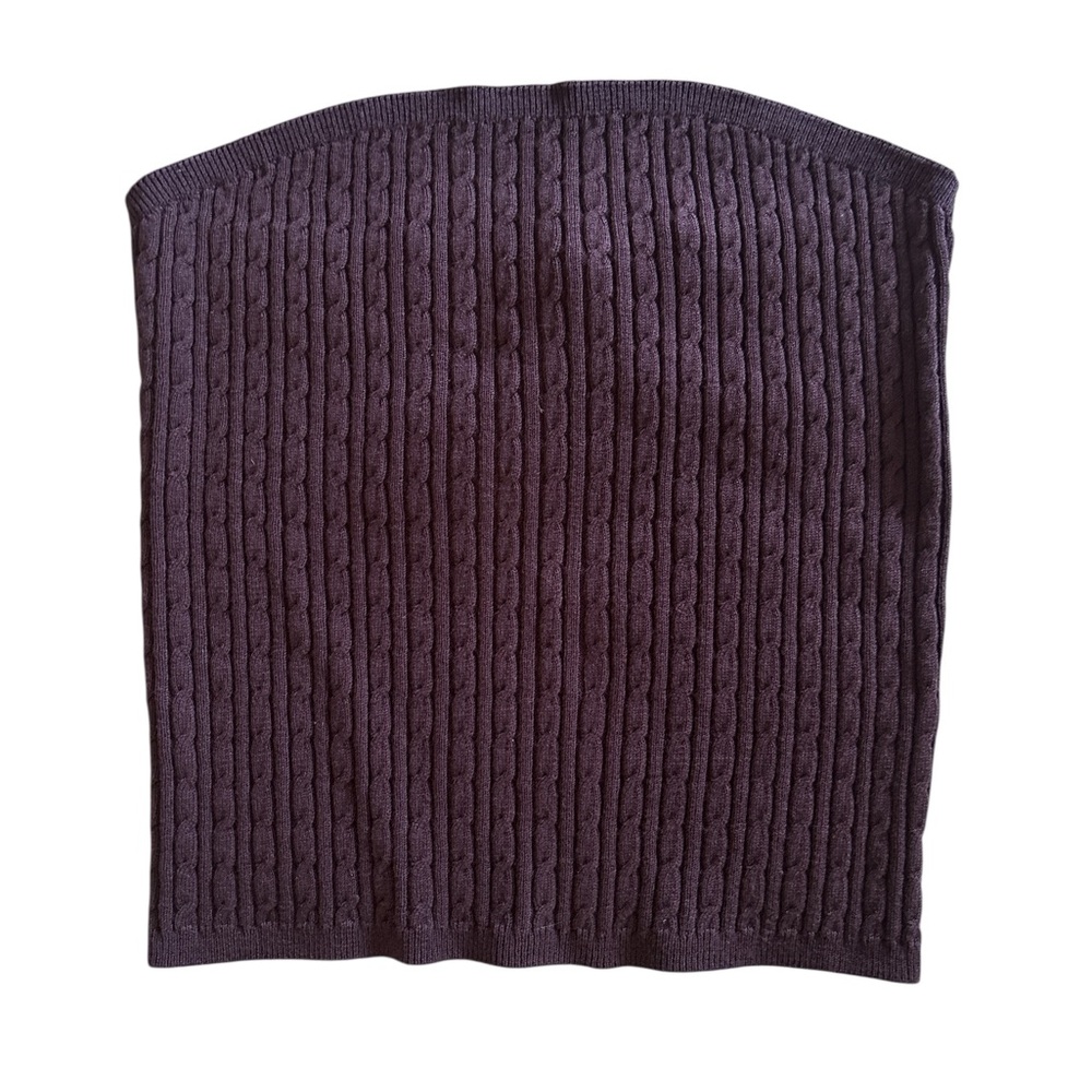 Who What Wear Purple Cable Knit Tube Top